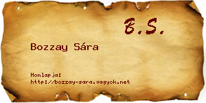Bozzay Sára névjegykártya