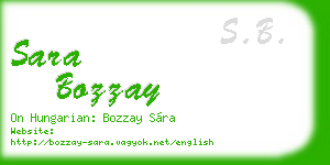 sara bozzay business card